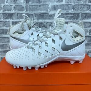 Nike Huarache V LAX White Lacrosse Cleats 807142-100 Mens Size 8.5 New
